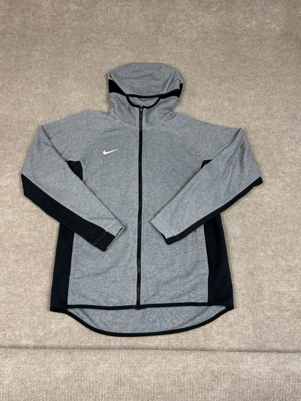 Nike Showtime Hoodie Mens Small Gray Full Zip Dri Fit Track Jacket CQ0306-032